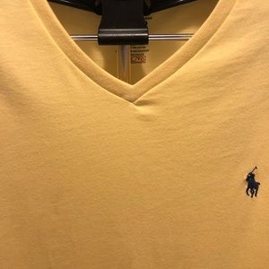 Polo V-neck T-shirt yellow